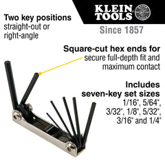 Klein Tools - SEVEN-KEY METRIC FOLDING HEX-KEY SET | A-70582
