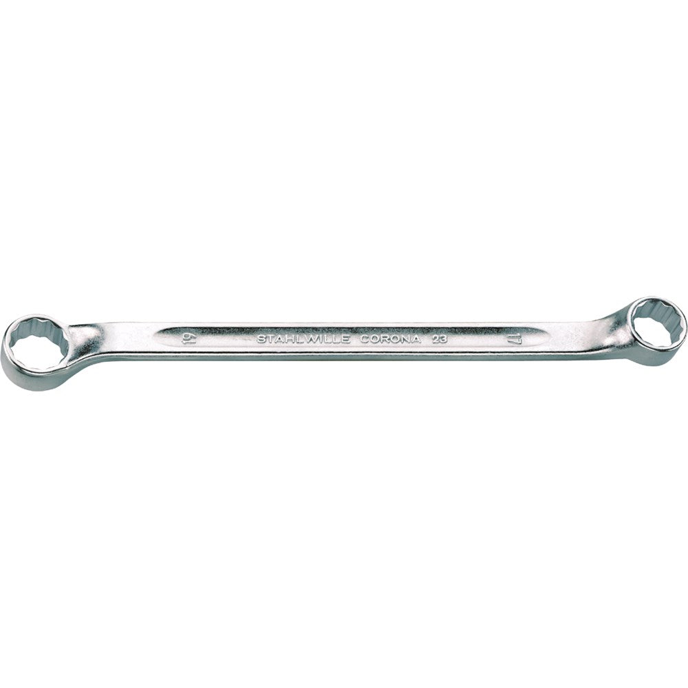 Stahlwille - 17mm x 19mm Double End Ring Spanner Shallow Offset 250mm Long - Series 23