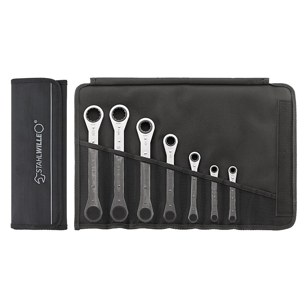 Stahlwille - Double-Ended Ratchet Ring Spanner Set 7 Piece - Series 25