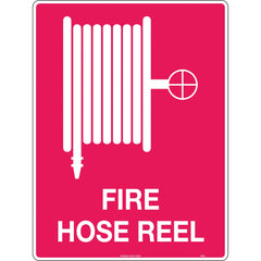Uniform Safety Signs - 300x100mm - Self Adhesive - Fire Hose Reel (with pictogram) | 707OMA