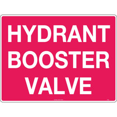 Uniform Safety Signs - 300x225mm - Self Adhesive - Hydrant Booster Valve | 710MA