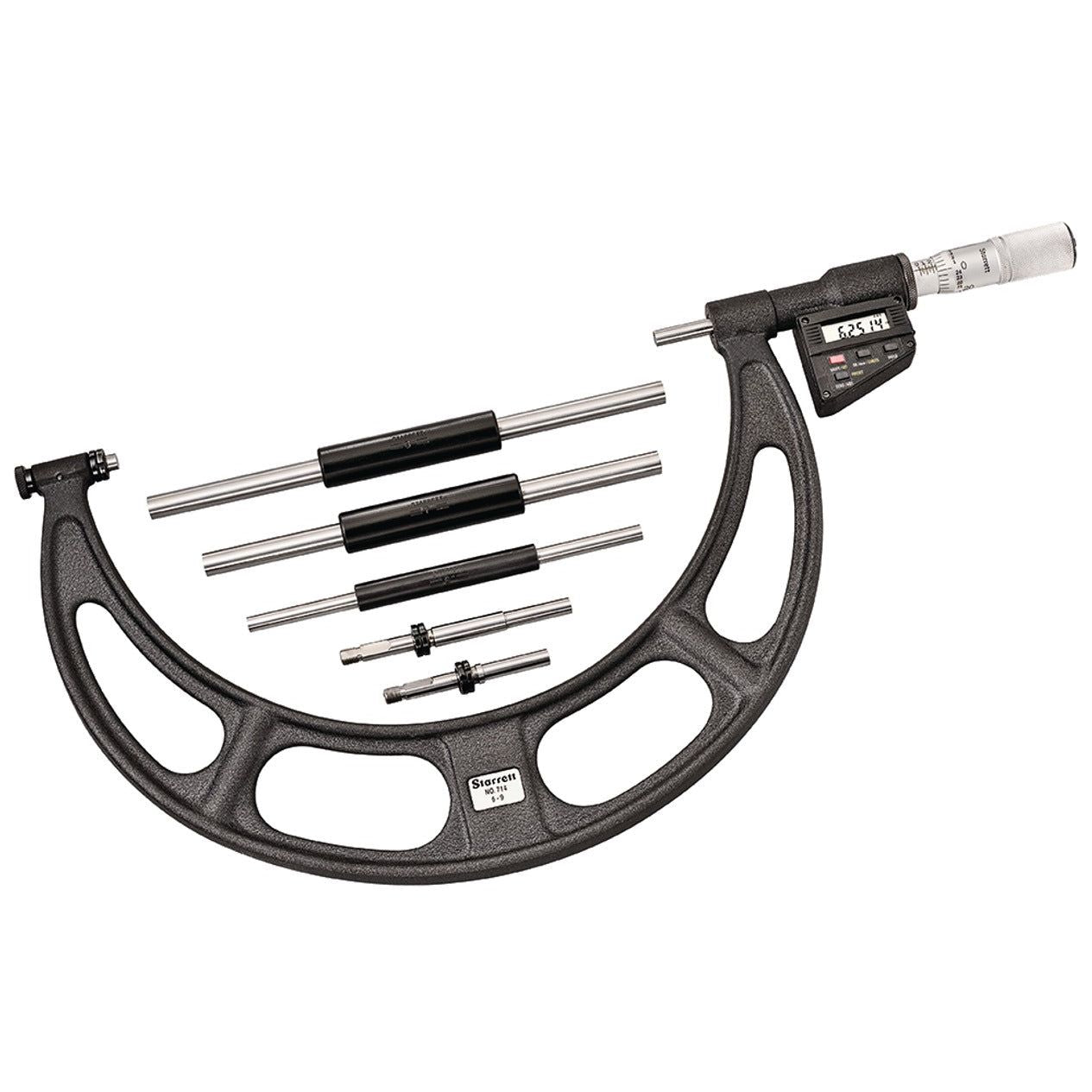 Starrett - Elec. Dig. Mic w/Output 6-9in  .0001in Res. Case | 714BFLZ