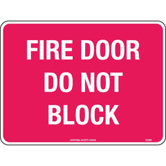 Uniform Safety Signs - 300x225mm - Self Adhesive - Fire Door Do Not Block | 714MA