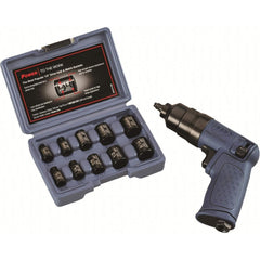 Ingersoll Rand - 1/4" Drive Mini Air Impact Wrench / Screwdriver Kit - 10pc Metric Socket set + Case + | 2101KA