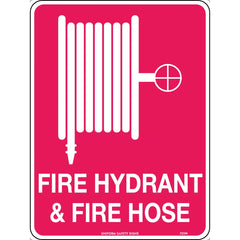 Uniform Safety Signs - 300x210mm - Poly - Fire Hydrant & Fire Hose | 721MP