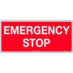 Uniform Safety Signs - 450x200mm - Metal - Emergency Stop | 730OLM