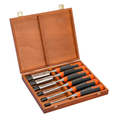 Bahco - ERGO™ Splitproof Woodworking Chisel Set - 6 Piece - 6, 10, 12, 18, 25 & 32mm in Wooden Box | 434-S6-EUR