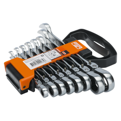 Bahco - Swivel Head Combination Ratcheting Wrench Set - 8 Pcs/Plastic Holder | 41RM/SH8
