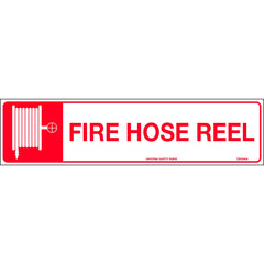 Uniform Safety Signs - 400x100mm - Self Adhesive - Fire Hose Reel | 731OMA