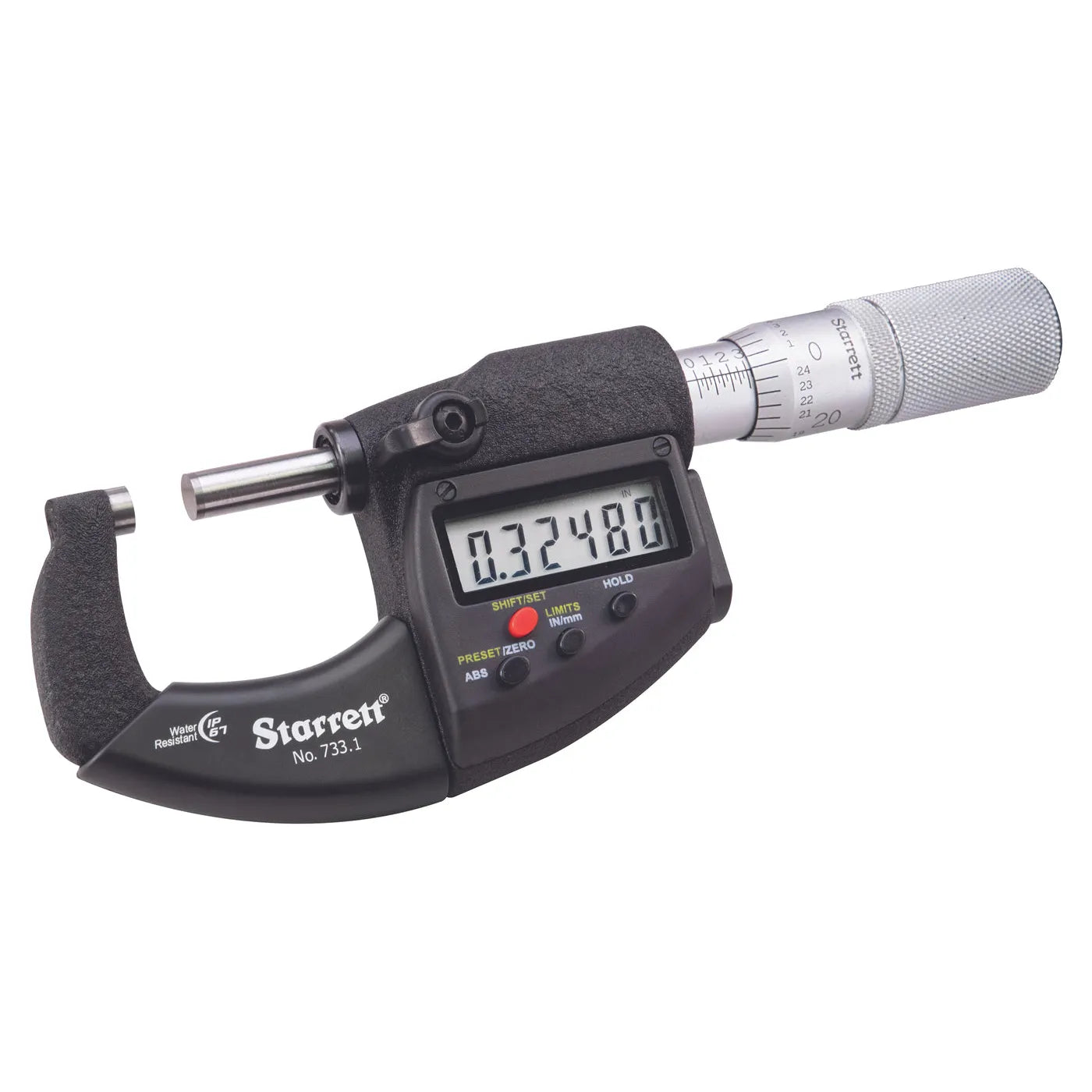 Starrett - Elec. Dig. Mic 0-1in W/standard Letter Of Certification | 733.1XFL-1