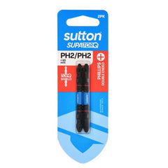 Sutton Tools - 65mm Screwdriver Bit S201 Supatorq Phillips Ph2 D/end 2Pk | S201H02C02