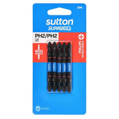 Sutton Tools - 65mm Screwdriver Bit S201 Supatorq Phillips Ph2 D/end 5Pk | S201H05C02