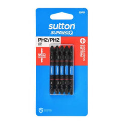 Sutton Tools - 65mm Screwdriver Bit S201 Supatorq Phillips Ph2 D/end 10Pk | S201H10C02