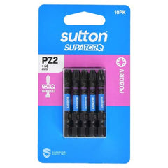 Sutton Tools - 100mm Screwdriver Bit S202 Supatorq Pozidriv Set Pz1-3 5Pc | S202S05E03
