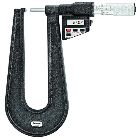 Starrett - Elec. Dig. Mic w/Output 0-25mm (0-1in) Carbide Anvil/Spindle | 764MEAXFL