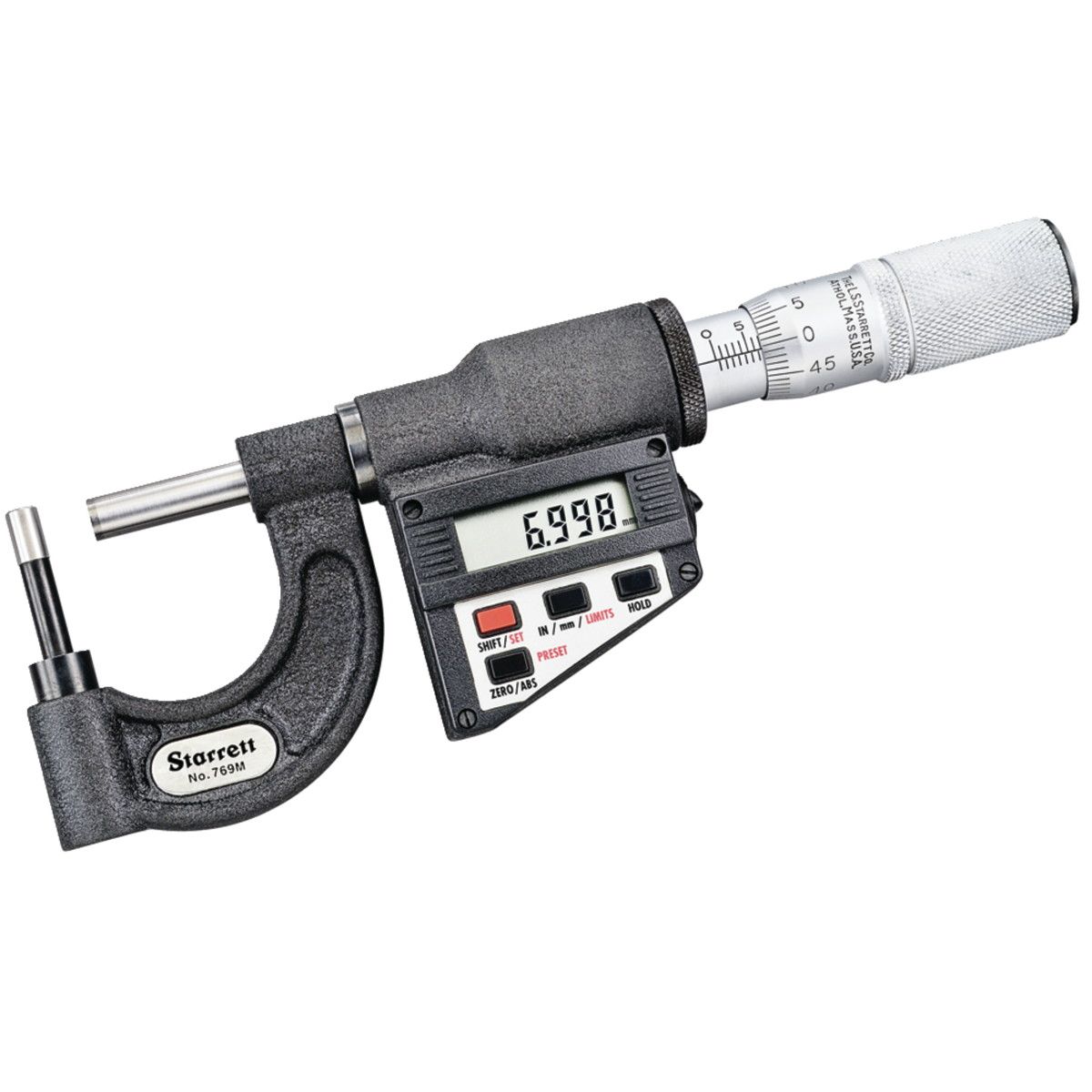 Starrett - 0-25mm (0-1in) Range w/ Output Carbide Spindle | 769MEAXFL