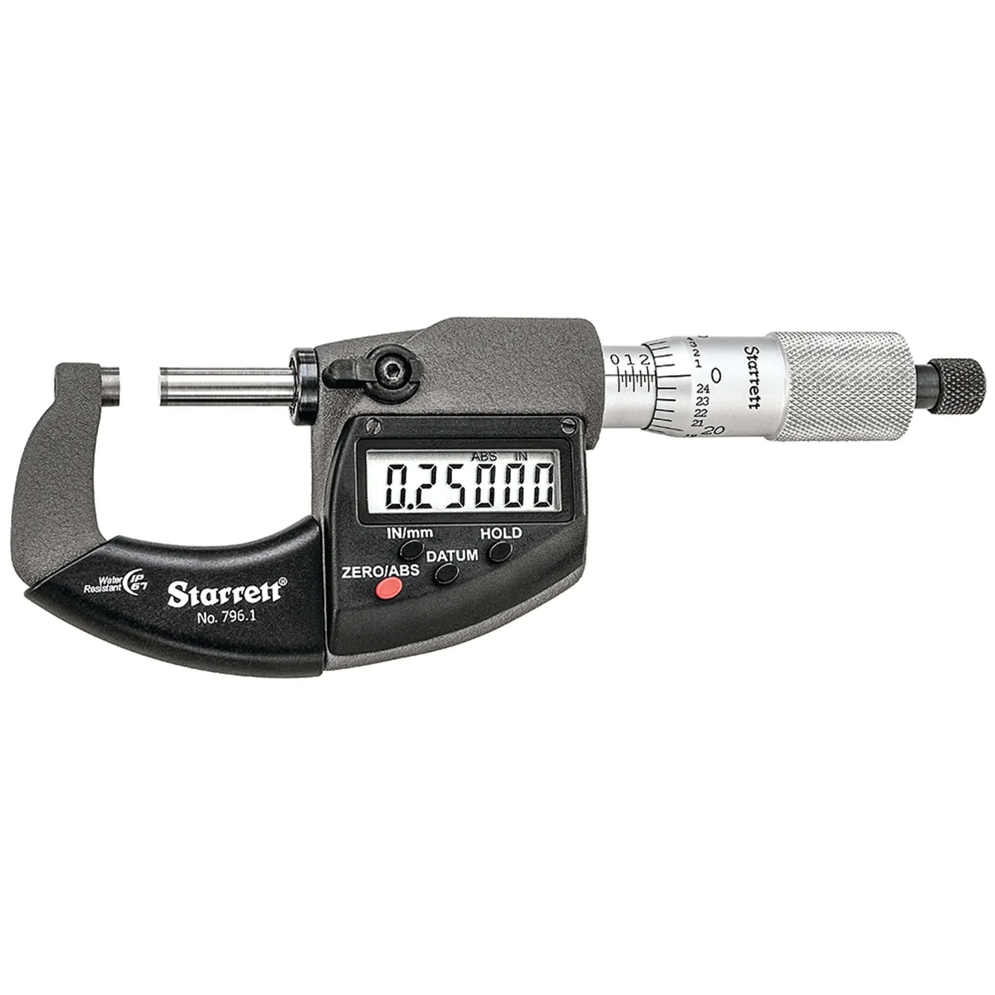 Starrett - ELECTRONIC MICROMETER- IP67 0-1 | 796.1XRL-1
