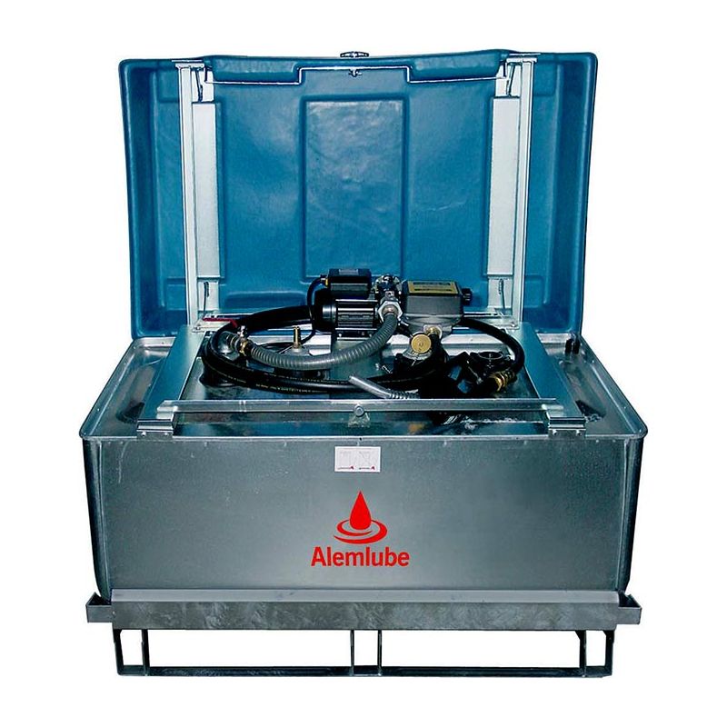 Alemlube - Mobile & Lockable Diesel Storage 340L Metal Tank, Dispensing And Metering Kit – 12V | 79910