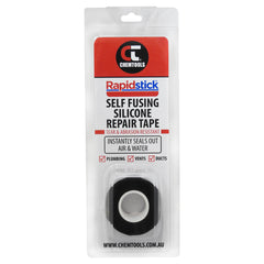 Chemtools - Silicone Repair Tape, Self Fusing, Black, 25mm, 3 Meter Roll | 8-FT-25-BK