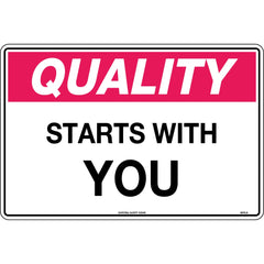 Uniform Safety Signs - 450x300mm - Poly - Quality Starts with You | 801LSP