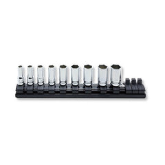 Koken - Socket Set 1/4" Drive 9 Piece On Magnetic Rail 5.5-14mm | KORS2300XZ/9