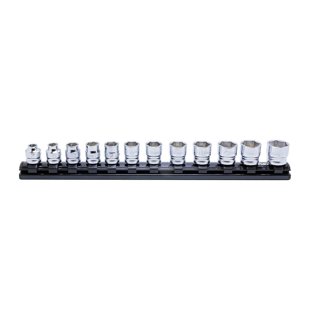 Koken - Socket Set 3/8" Drive 12 Piece On Magnetic Rail 7-19mm