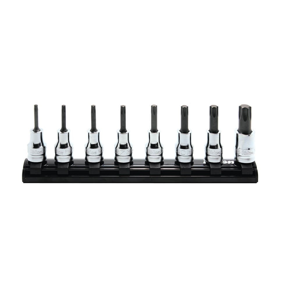 Koken - Socket Set Torx On Magnetic Rail 3/8" Drive T20-t55x50mm 8pc