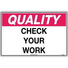 Uniform Safety Signs - 450x300mm - Poly - Quality Check Your Work | 808LSP