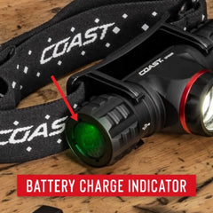 Coast - XPH25R Rechargeable LED Headlamp - Pure Beam Focusing - 400 Lumens