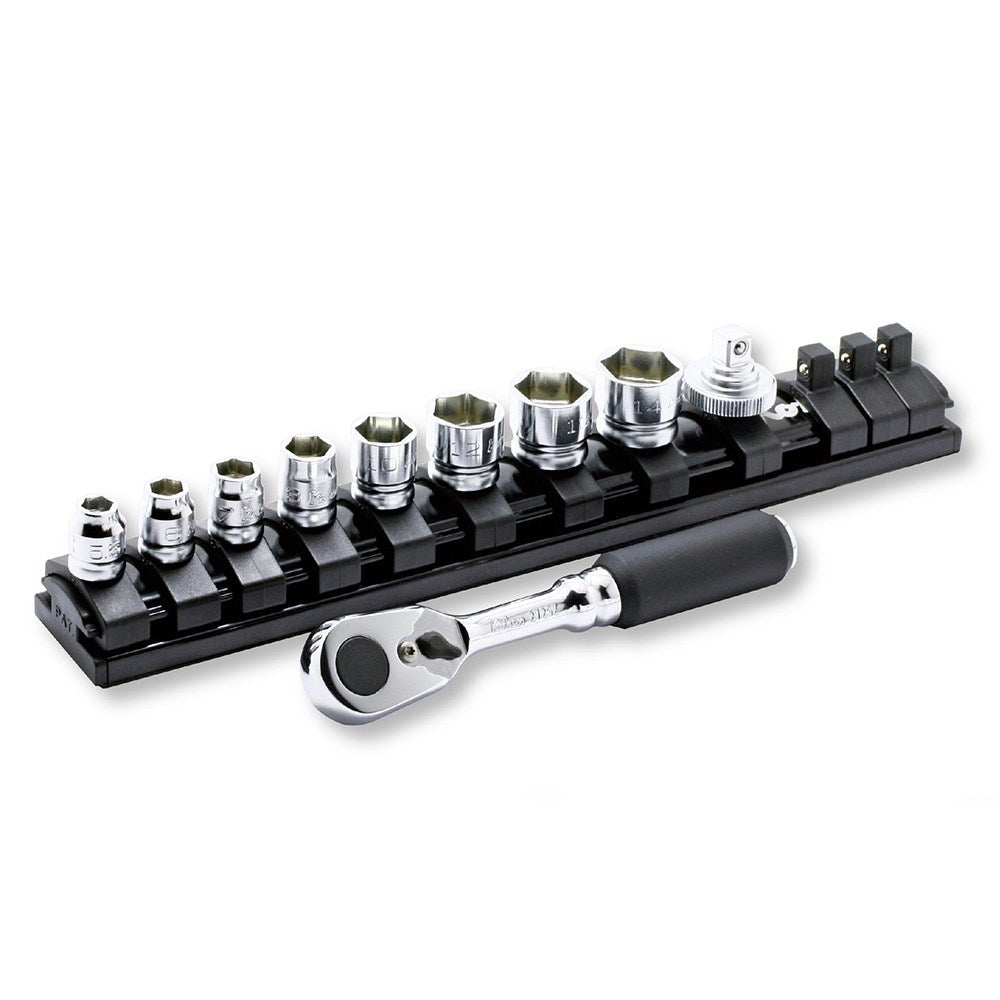 Koken - 1/4" Dr 6 Point Metric Socket Set - 10 Piece On Magnetic Rail