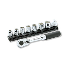Koken - Z-series 3/8" Dr 6 Point Metric Socket Set - 9 Piece On Magnetic Rail