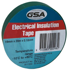 GSA - Electrical Tape Green 0.18mm - 19mm x 20m | 8111DG