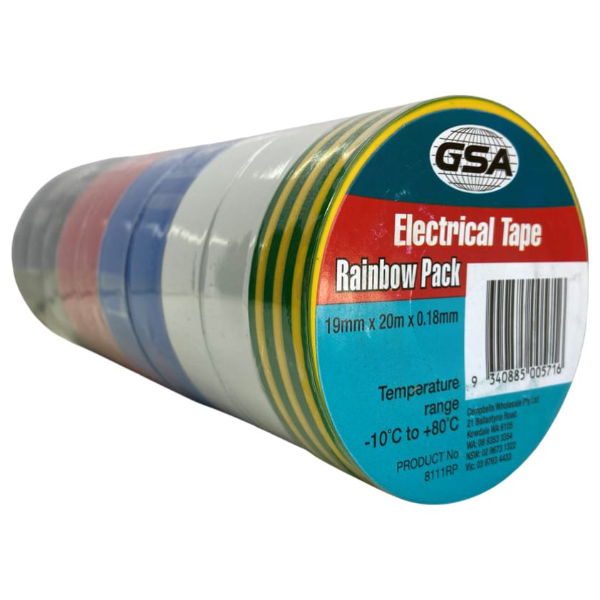 GSA - Electrical Tape Rainbow Pack | 8111RP