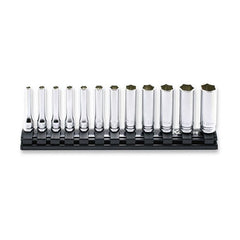 Koken - 12pc Socket Set On Rail 1/4" Drive 6 Point 4mm-14mm | KORS2300M/12