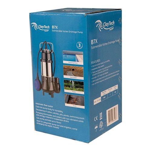 ClayTech Pumps - Drainage Pump 7m Head 133 L/min | CLA-B7X | 811526