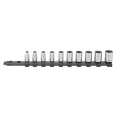 Stahlwille - 10-Piece Socket Set on Rail (5-14mm) - 1/4" Square Drive - 12-Point - Series 12916 | SW12916/10-40 - 96051010