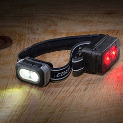 Coast - RL20RB Rechargeable Tri Colour LED Headlamp with Red Rear Lighting + Booster Battery - 1000 Lumens