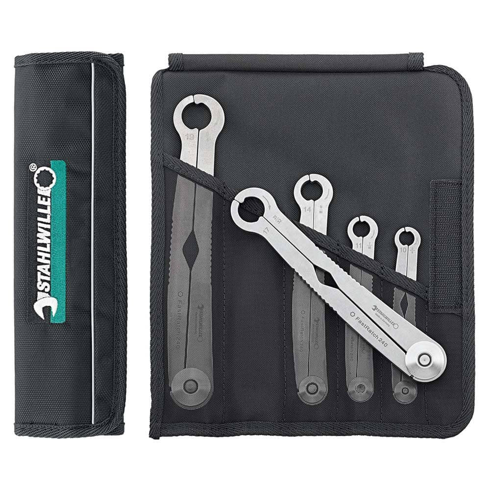 Stahlwille - 5-Piece Fastratch Ratchet Spanner Set in Textile Case (10-19mm - Series 240