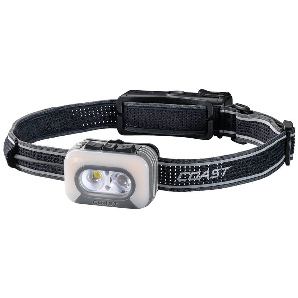 Coast - RL35R Rechargeable Tri Colour Voice Control LED Headlamp with Red Rear Lighting - 1100 Lumens
