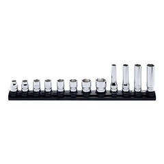 Koken - Z-series 3/8" Drive 12 Piece Socket Seton Rail - Standard & Deep (8mm-19mm) | KORS3X00MZ/12