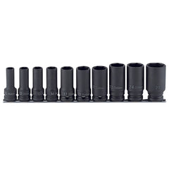 Koken - 1/2" Drive 6 Point Metric Impact Socket Set On Rail 10 Piece