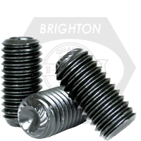 Brighton Best - M6-1.00x40 MM - GRUB (SOCKET SET) SCREW KNURLED CUP POINT 45H THERMAL BLACK OXIDE | 821088
