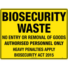Uniform Safety Signs - 300x225mm - Metal - Biosecurity Waste | 852MM