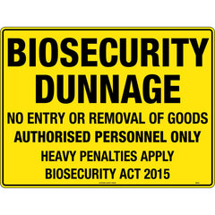 Uniform Safety Signs - 600x400mm - Metal - Biosecurity Dunnage | 854LM