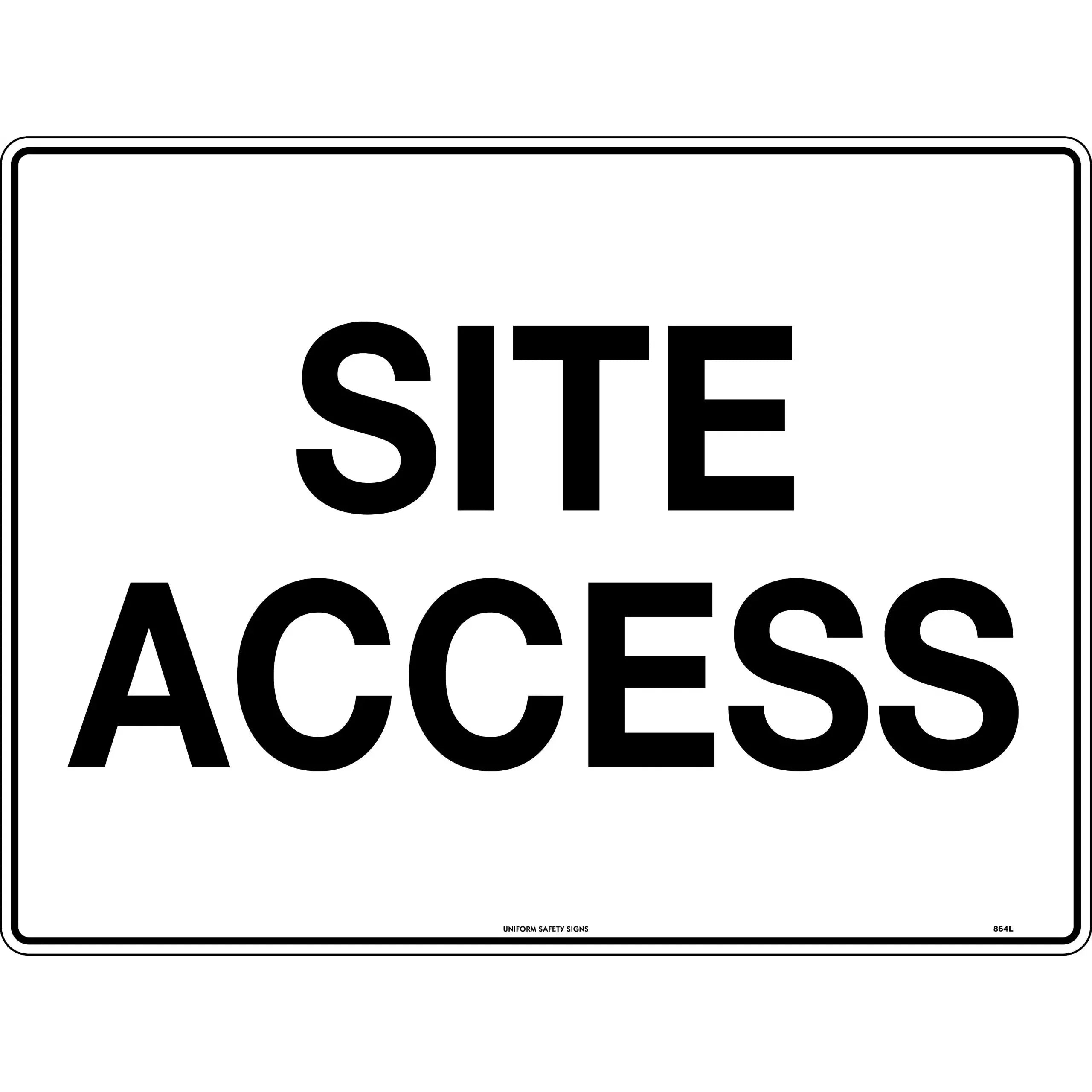 Uniform Safety Signs - 600x400mm - Metal - Site Access | 864LM