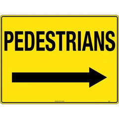 Uniform Safety Signs - 600x400mm - Metal - Pedestrians (Arrow Right) | 867LM
