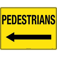 Uniform Safety Signs - 600x225mm - Corflute - Pedestrians [Arrow Left] | 868DLC