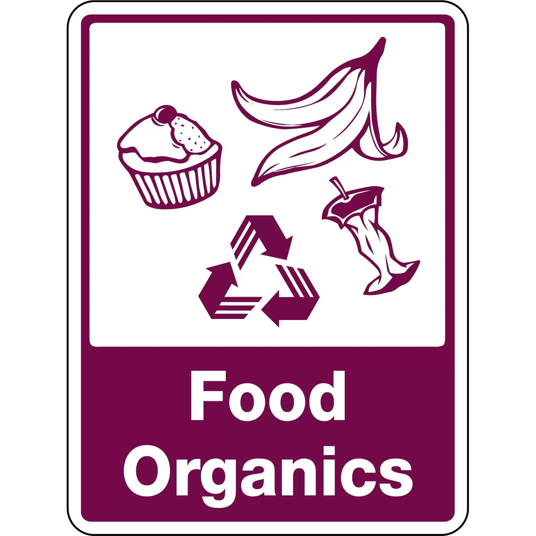 Uniform Safety Signs - 300x225mm - Poly - Food Organics [With Recycling Picto] | 8904MP