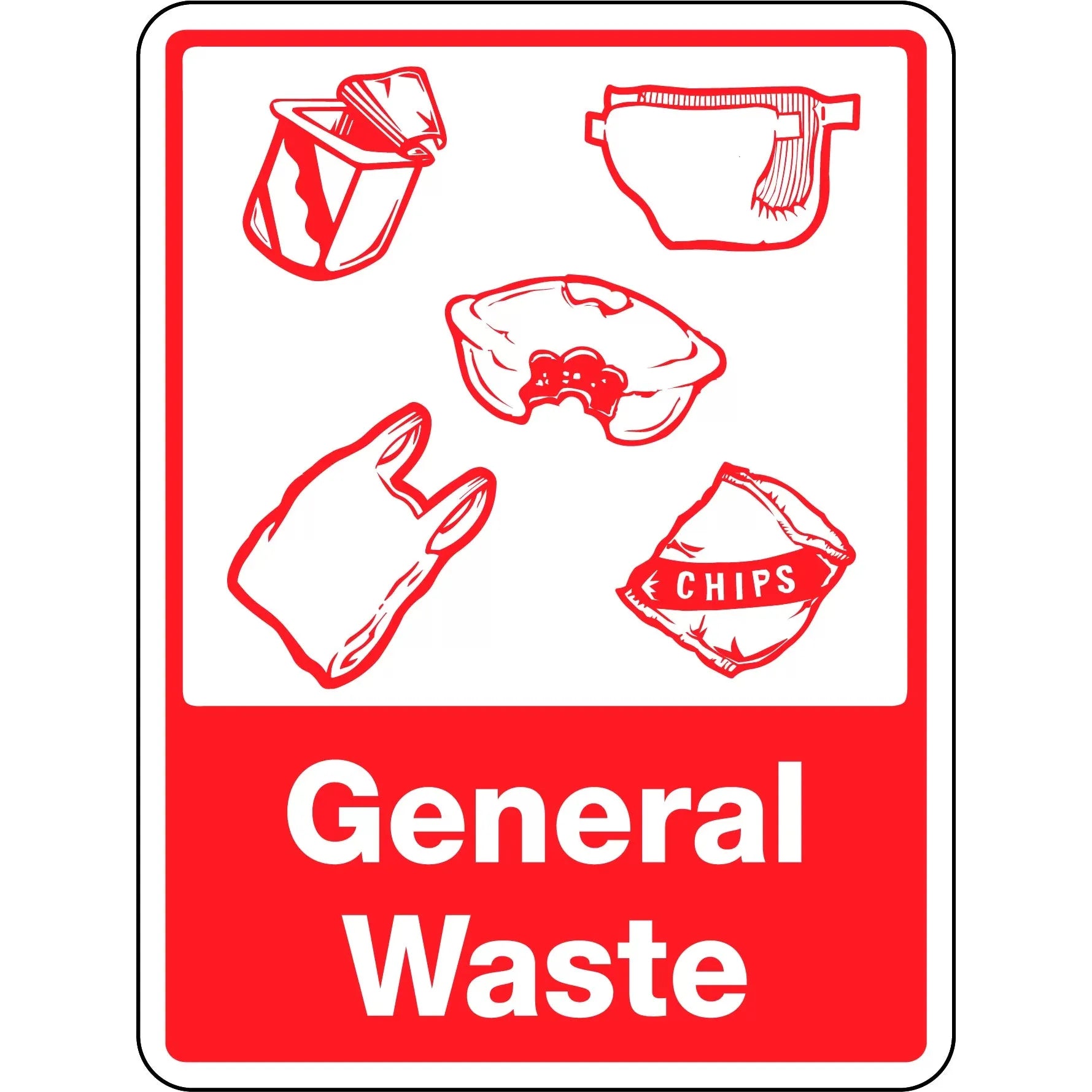 Garbage Safety Sign Uniform Safety Signs - 450x300mm - Poly - General Waste () | Uniform ...