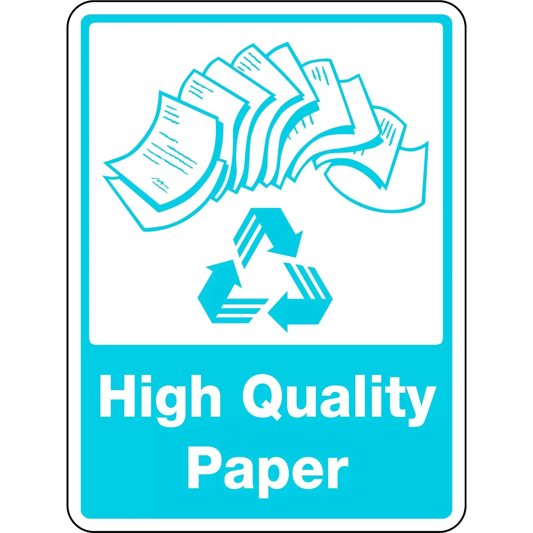 Uniform Safety Signs - 300x225mm - Self Adhesive - High Quality Paper [With Recycling Picto] | 8906MA